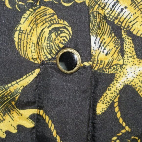 Vintage 80s Silk Nautical Shell Chain Bomber Jacket - Picture 2 of 8